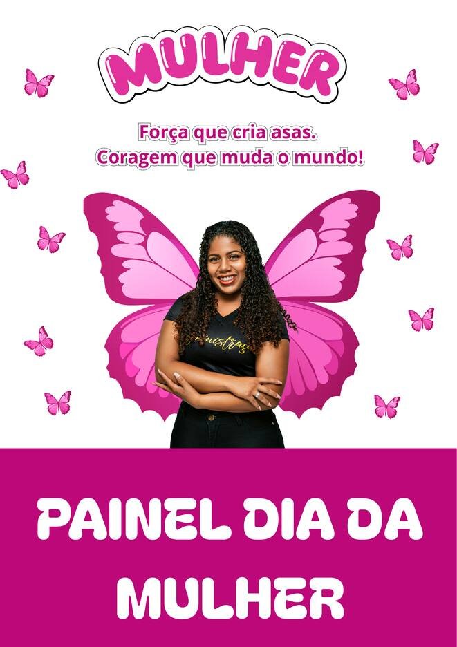 Painel dia da mulher para imprimir- asas borboleta para alfabetização página 1
